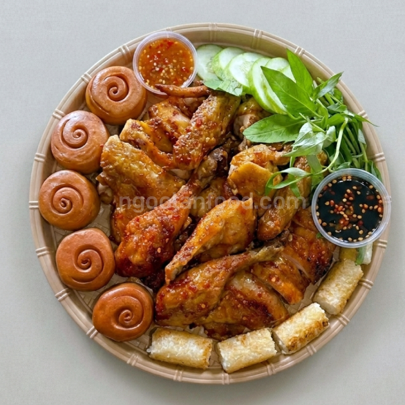Combo gà nướng trọn vị Ngọc Lan với cơm lam dẻo thơm và bánh bao mềm xốp