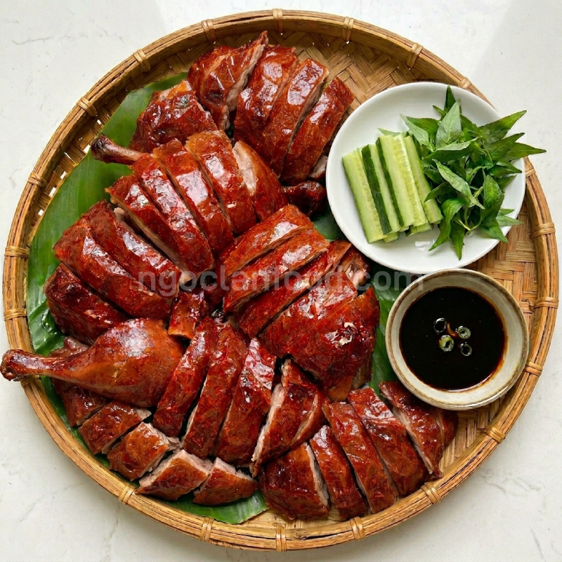 Vịt quay da giòn nguyên con
