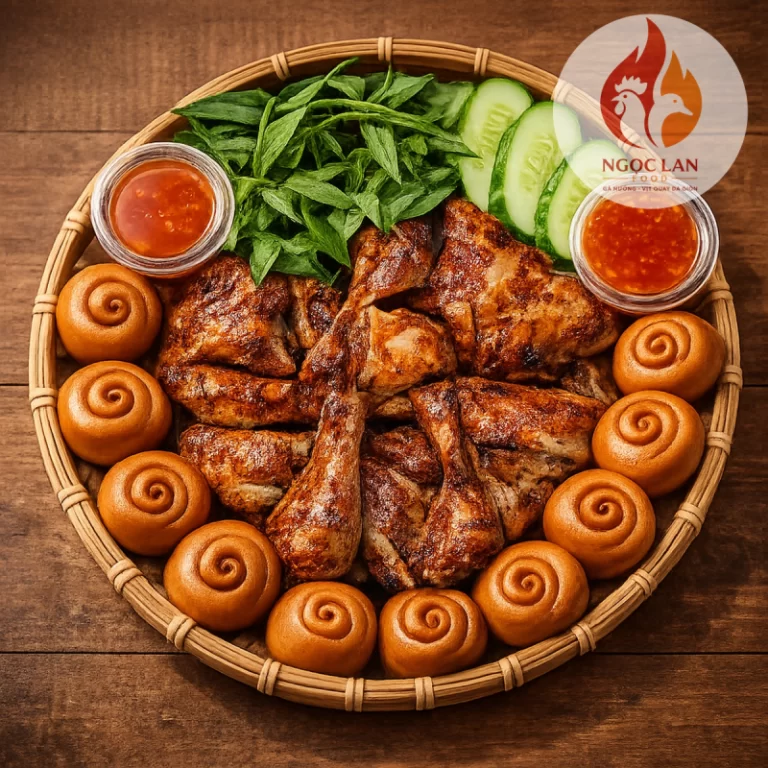 Gà nướng sốt ngũ vị hương Ngọc Lan Food với lớp da vàng giòn thơm phức