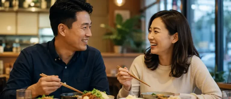 Hai người cùng thưởng thức combo gà nướng, vịt quay Ngọc Lan Food